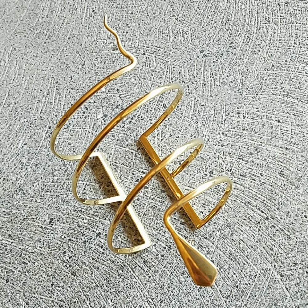 Brass snake spiral wrapping cuff bracelet … - Picture 2 of 4
